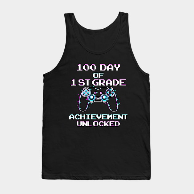 100th Day Of School 2nd grade Gamer Achievement Unlocked Kids Tank Top by Hussein@Hussein